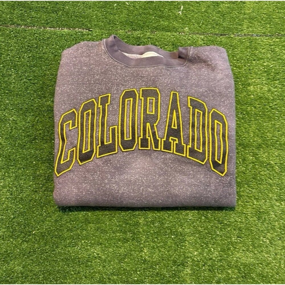 Vintage Colorado Buffaloes sweatshirt mens large gray gold crewneck football 36